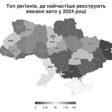 Київ на 1 місці за кількістю імпортованих авто в 2024 році