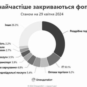 У яких сферах найчастіше закриваються ФОПи в Україні?